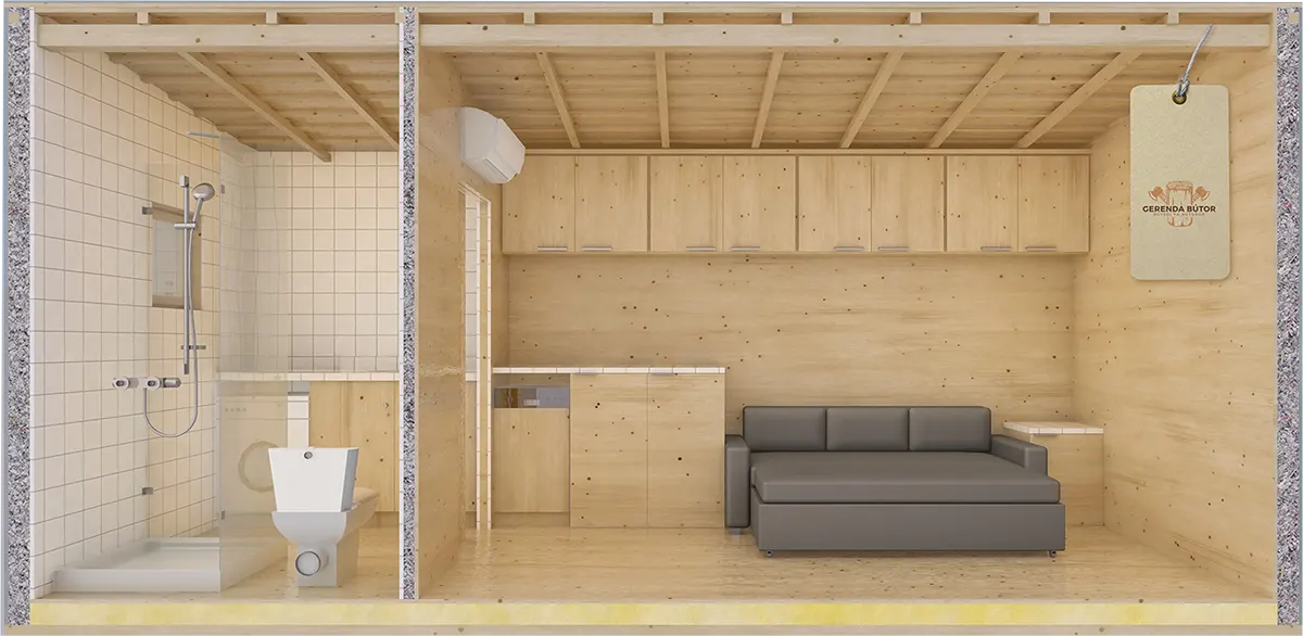 Mobilház berendezve